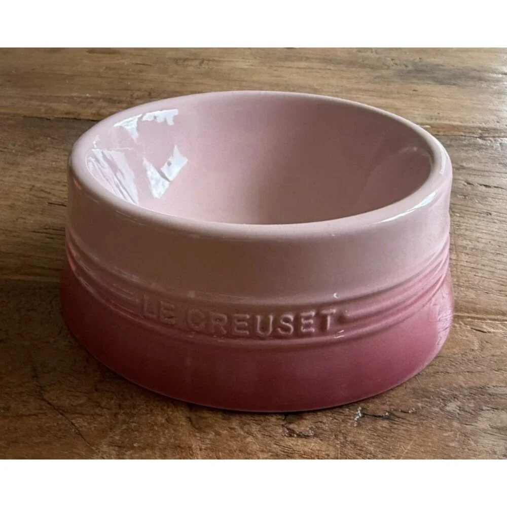 Le Creuset Stoneware Medium Feeding Bowl Pet Collection 18cm 450ml Pale Rose NEW